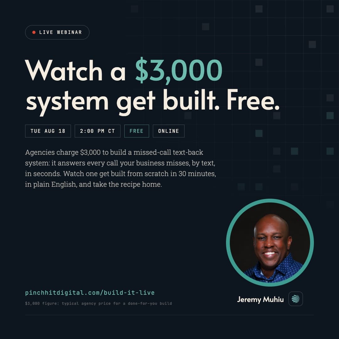 Build It Live event card: watch a $3,000 system get built, free. Tuesday, August 18 at 2:00 PM Central, online.